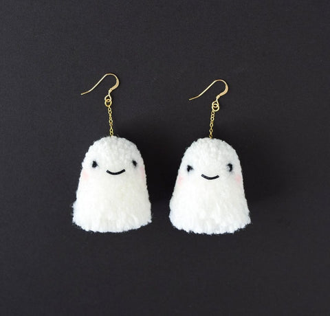 Mini Ghosties Pom Pom Earrings