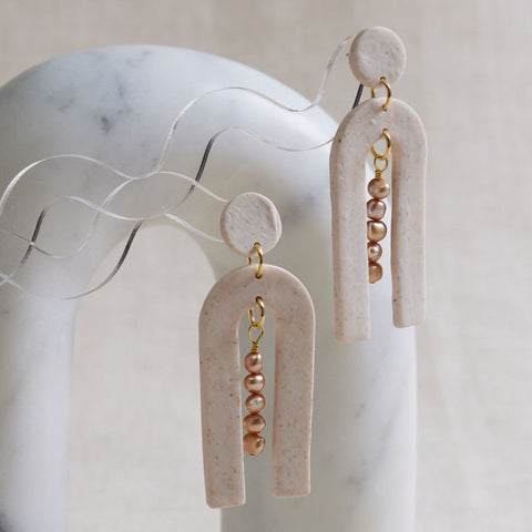 Shimmer Arch Dangle Earrings