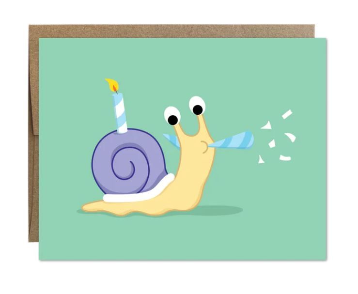 Party Snail Birthday Card