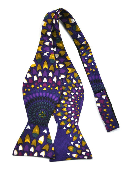 Purple Rain African Print Bow Tie