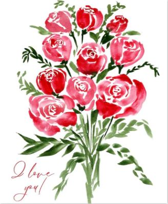 I Love You Roses Card