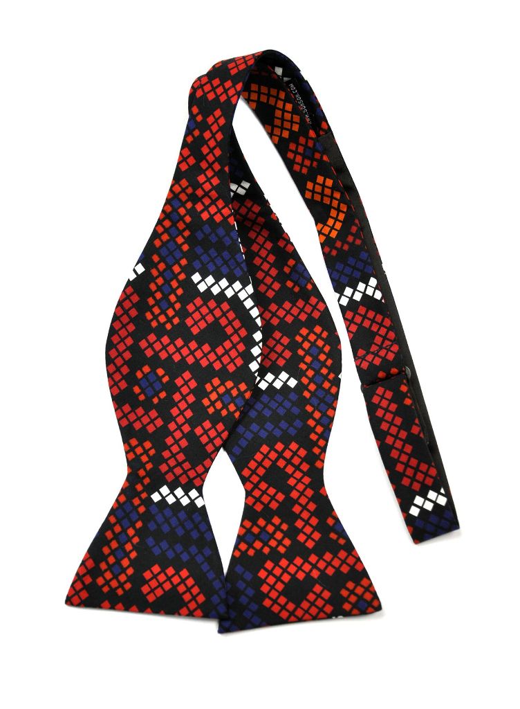 Red and Blue African Bow Tie