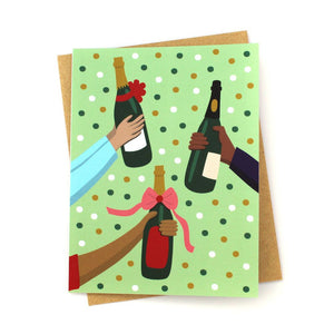 Champagne Bottles Celebration Card