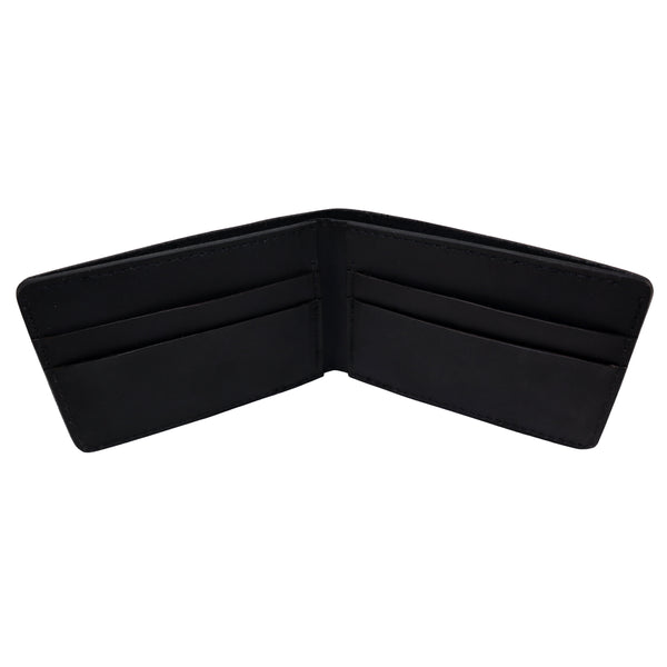 Black Leather Bi-Fold Wallet