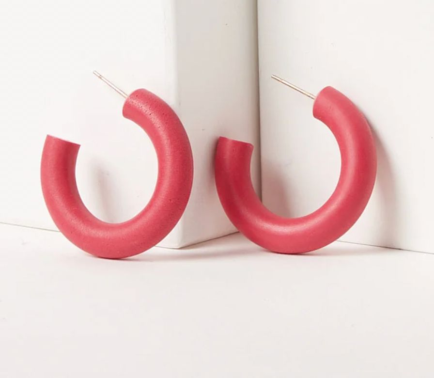 Large Hoops in Berry