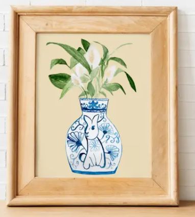 Zodiac Plant Print- Rabbit Peace Lily