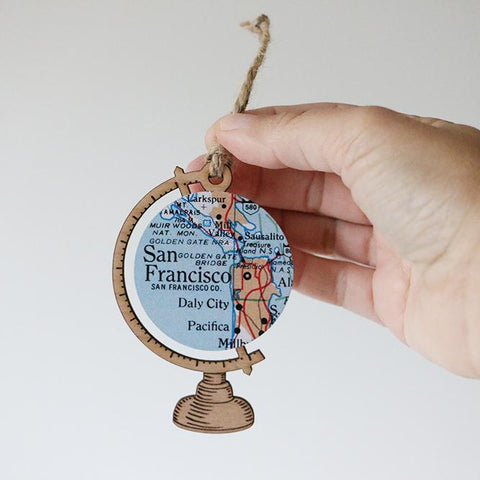 Globe Map Ornament