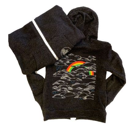 Kids Fleece Rainbow Zip Hoodie (12t)