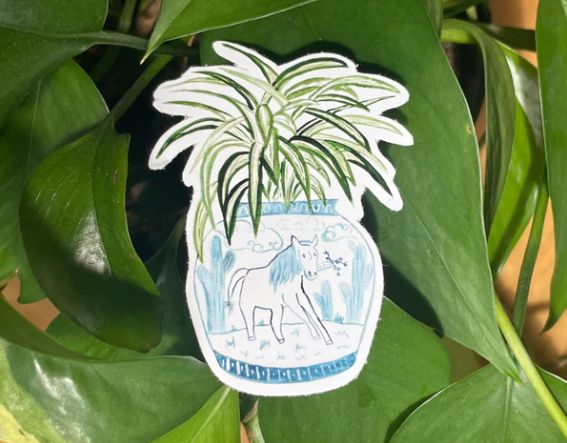 Year of the Horse+ Spider Plant Sticker