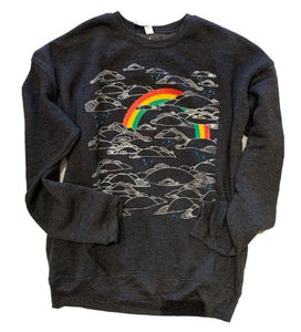 Unisex Black Rainbow Crew Sweater (XS)