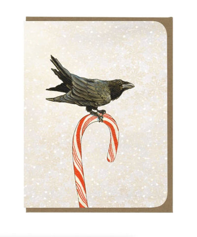 Raven and Candy Cane Card