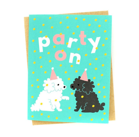 Party On Dogs Birthday Card