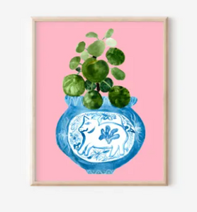 Zodiac Plant Print- Pig Pilea