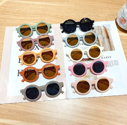 (Orange) Kids Round Sunglasses