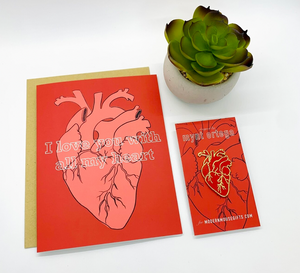 Anatomical Heart Enamel Pin + Card Set