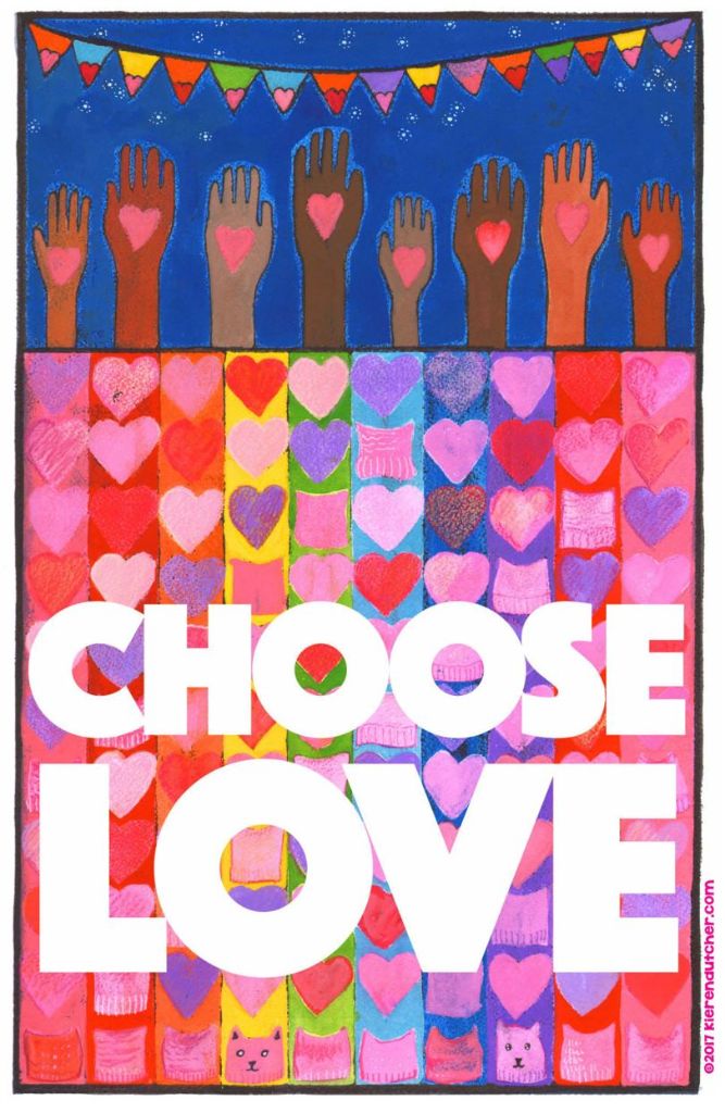 Colorful CHOOSE LOVE Poster Wall Art Print