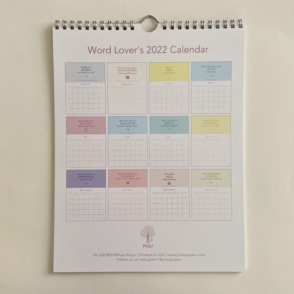 2022 Word Lover's Wall Calendar