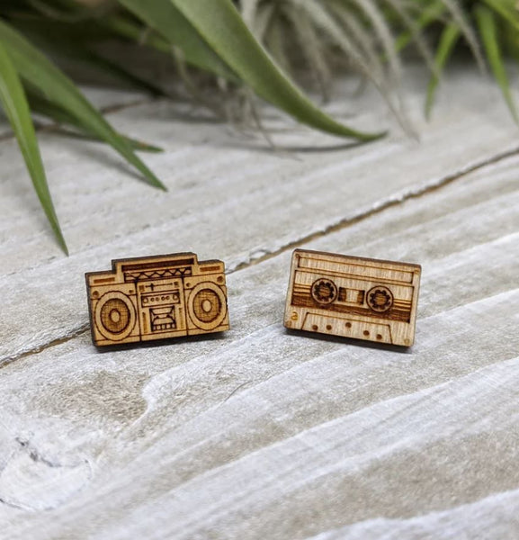 Boombox and Tape Earrings