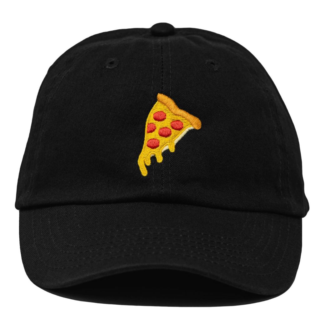 Pizza Embroidered Dad Hat (Black)