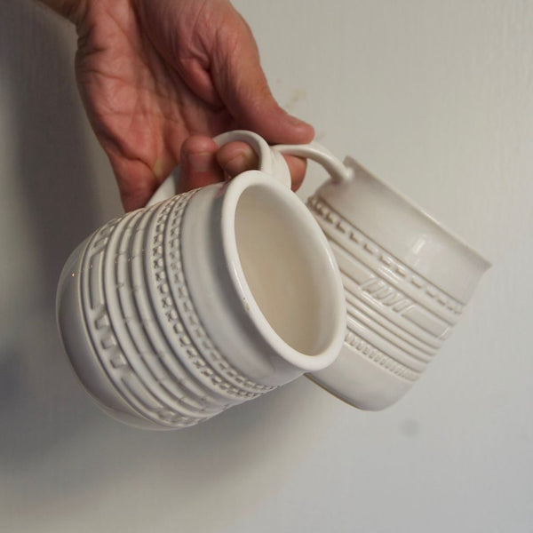 Hand-carved White Mug