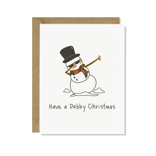 Dabbing Snowman Card
