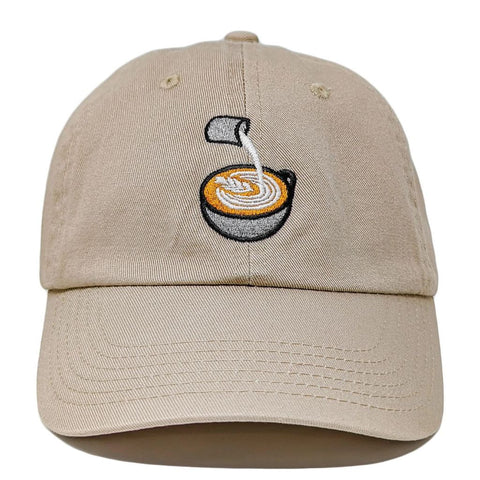 Latte Pour Embroidered Dad Hat (Khaki)