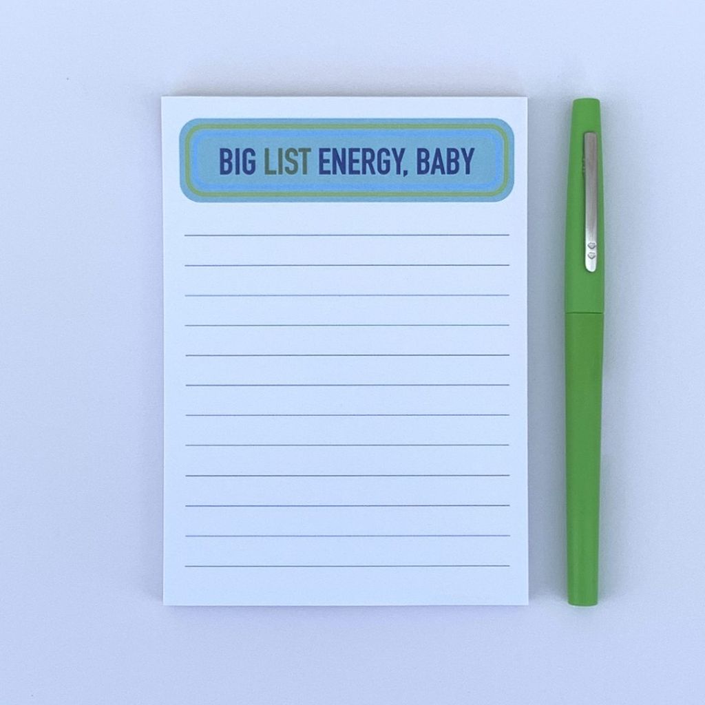Big List Energy Notepad