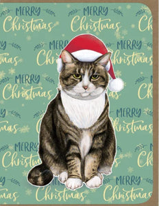 HOLIDAY- Grompy Santa Cat- Greeting Card