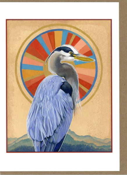 Heron and Sun- Greeting Card