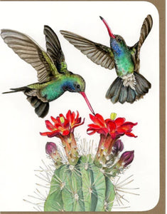 Broad-Billed Hummingbirds- Greeting Card