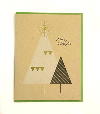 Merry and Bright Letterpress Card