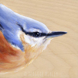 Red-Breasted Nuthatch – Bird Art Print on Wood