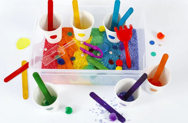 Rainbow Sensory Bin Play Kit for Kids